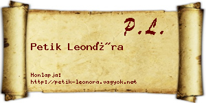 Petik Leonóra névjegykártya